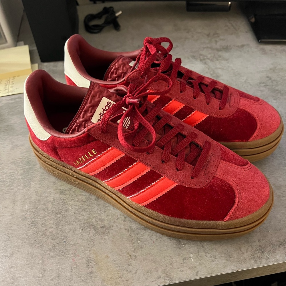 Adidas Gazelle Red and Orange platform Women's Sneakers